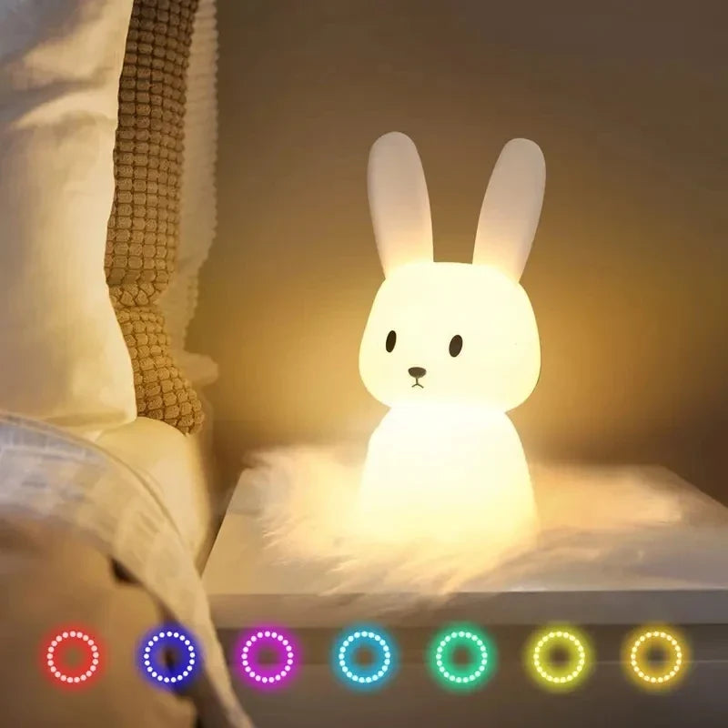 Sélection Veilleuses : Veilleuse tactile lapin en silicone souple