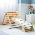 Triangle d'escalade Pikler XXL et planche d'équilibre en bois