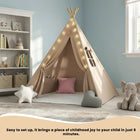 Tipi pliable avec tapis, coussins et lumières