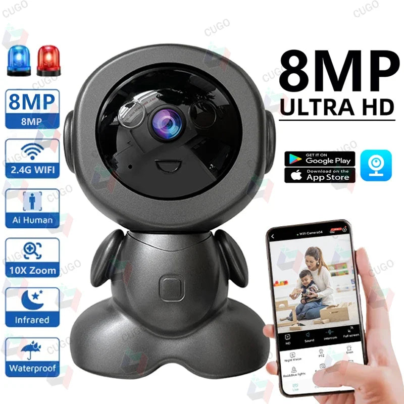 Sélection Babyphones & caméras : Caméra de surveillance bébé connectée 8MP WiFi & IA