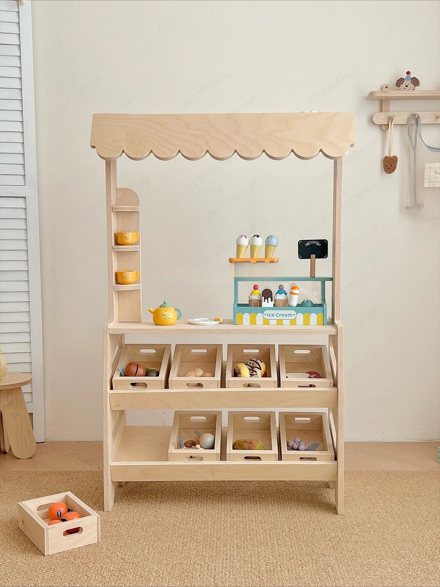 Sélection Meubles de rangement : Meuble de rangement en bois pour maison de jeu et cuisine d'enfant
