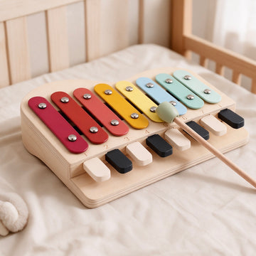 Piano & Xylophone d'éveil en bois 2-en-1