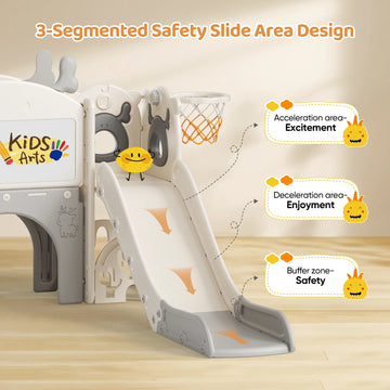 Toboggan enfant 7-en-1 avec espace d’escalade