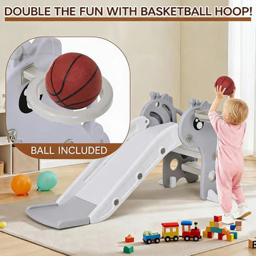 Toboggan pliable 3-en-1 avec panier de basket
