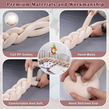 Tresse de lit protectrice coloris pastel pour cocon de bébé