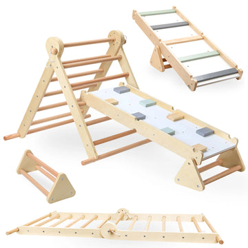 Échelons solides en bois massif du triangle d'escalade Montessori