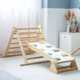 Triangle d'escalade Pikler XXL et planche d'équilibre en bois