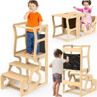 Tour d'apprentissage pliable 3-en-1 avec tableau noir