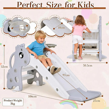Toboggan pliable 3-en-1 avec panier de basket