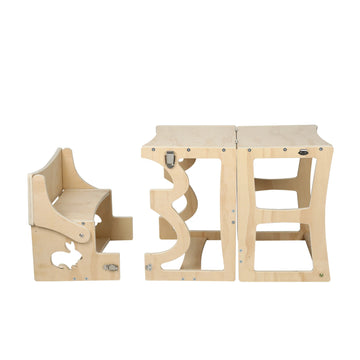 Tour d'apprentissage 3-en-1 transformée en table et chaise