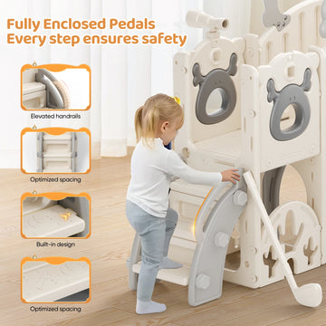 Toboggan enfant 7-en-1 avec espace d’escalade
