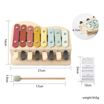 Piano et xylophone d'éveil en bois 2-en-1 Biloulou