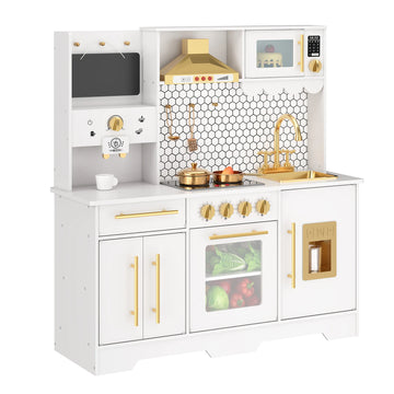 Cuisine en bois avec coin café et table