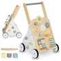 Trotteur d'éveil en bois et chariot d'activités 8-en-1