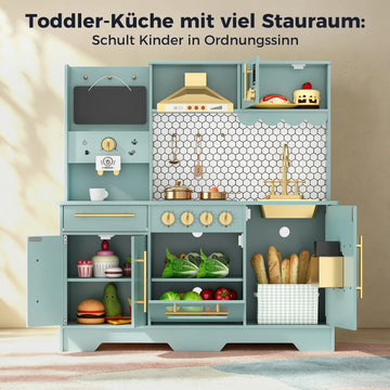 Cuisine en bois avec coin café et table