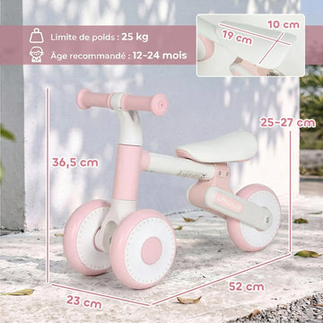 Hauteur de selle ajustable suivant la croissance de l'enfant