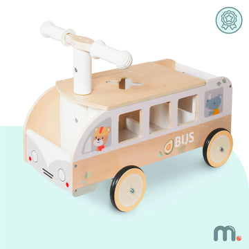 Coffre à jouets spacieux sous l'assise du porteur bus