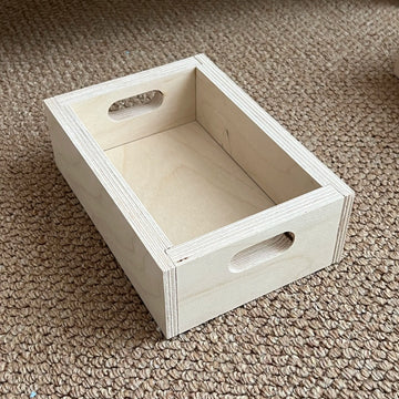 Caissette de rangement en bois naturel