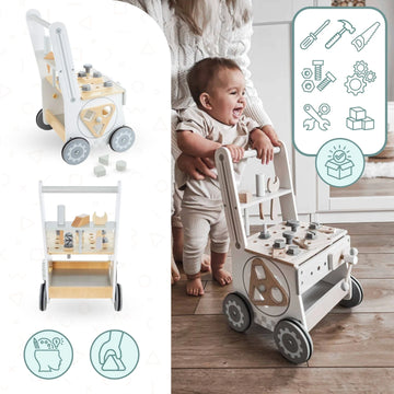 Pousseur en bois pour aider bébé dans l'apprentissage de la marche